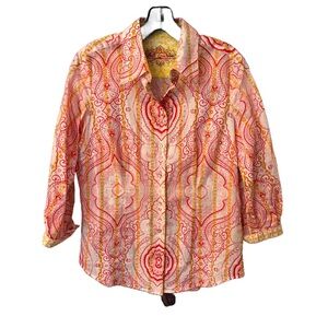 Robert Graham Women’s Button Down Shirt Paisley Pink  Style Toni Sz Small